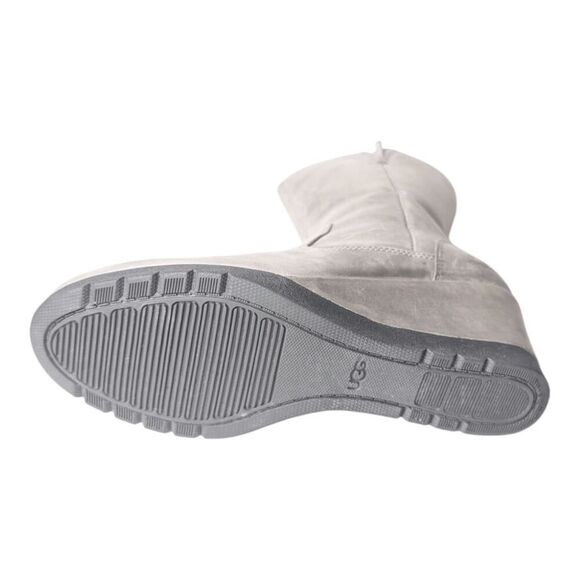 UGG Joely Charcoal Leather Wedge Boot Size 6 - Picture 7 of 8